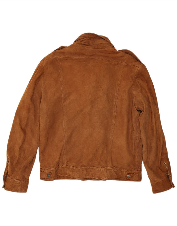 Vintage hombres militar ante bomber chaqueta IT 52 XL marrón