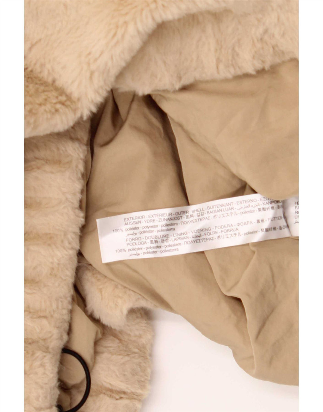 Zara Mujer Teddy Bear Sudadera con Capucha Extragrande UK 14 Medio Beige Poliéster