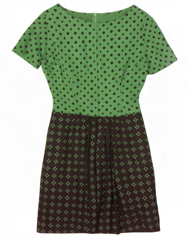 Vestido tubo vintage para mujer IT 44 Bloque de color verde medio