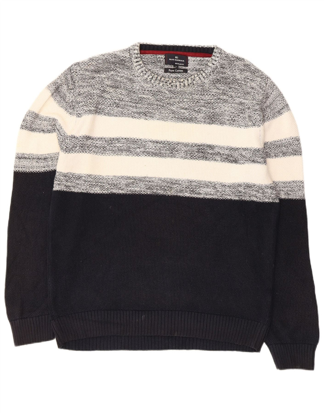 Marks & Spencer Jersey De Cuello Redondo Para Hombre Color Block Azul Marino Mediano
