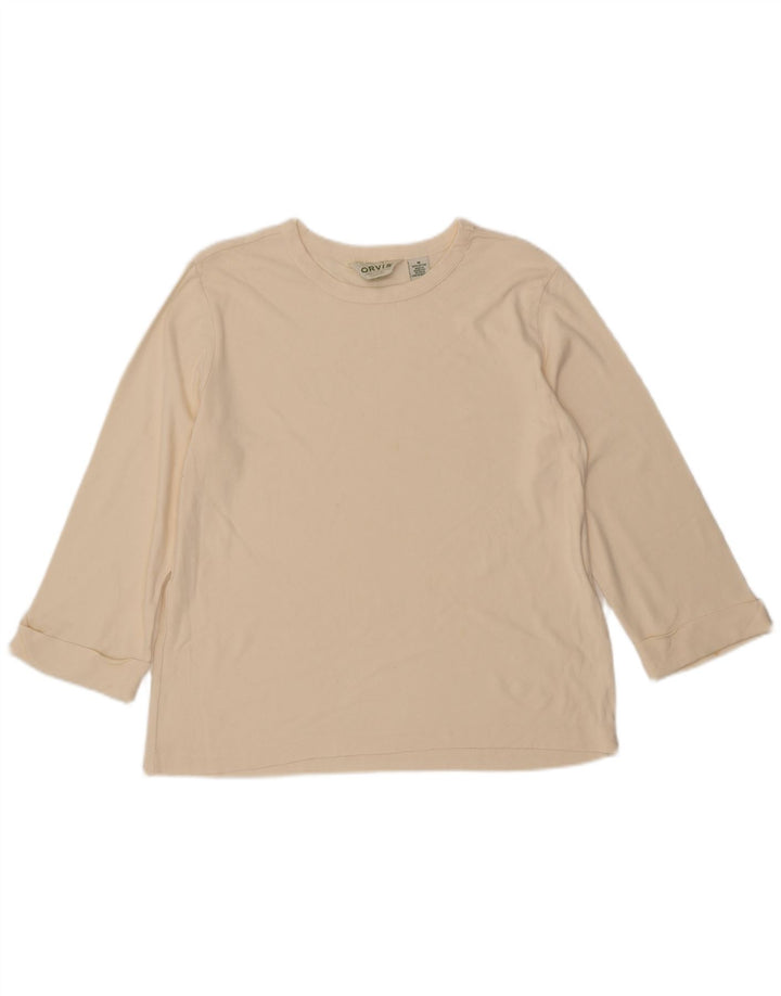 ORVIS Top extragrande para mujer manga 3/4 UK 14 Algodón beige medio