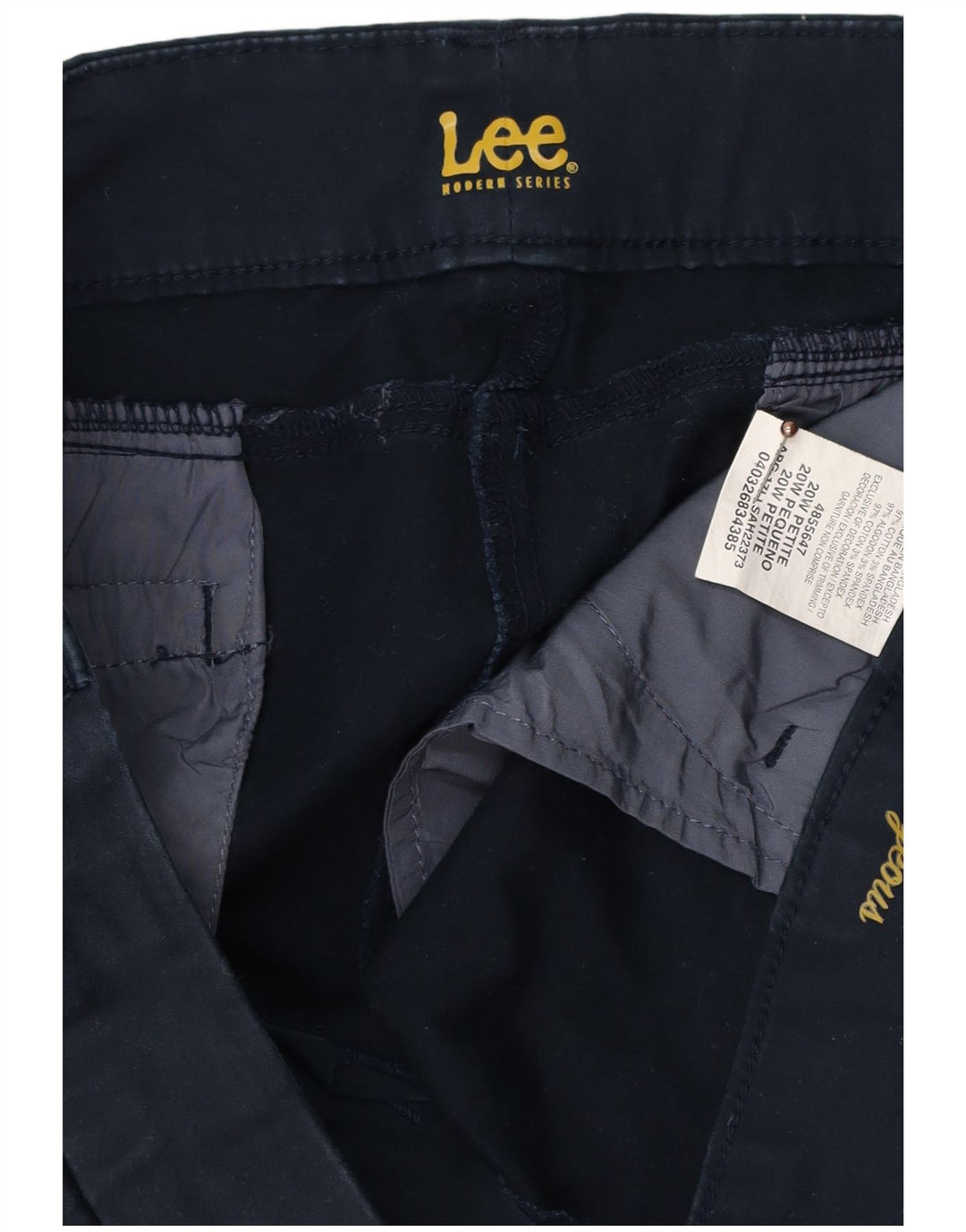LEE Pantalones casuales rectos pequeños para mujer US 20 3XL W40 L27 Azul marino