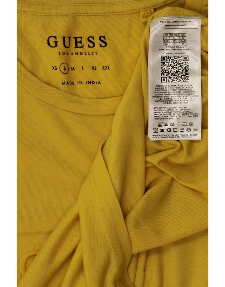 Guess Camiseta Gráfica Para Hombre Top Pequeño De Algodón Amarillo