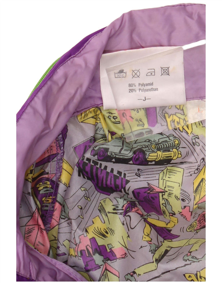 J JEANTEX Chaqueta impermeable holgada para hombre UK 40 Large Púrpura Colorblock