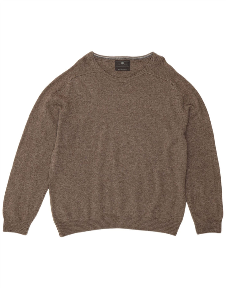 Marks & Spencer - Jersey de cuello redondo para hombre, talla XL, lana de cordero gris
