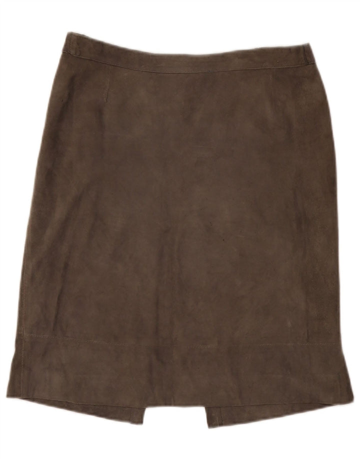 Falda de ante vintage para mujer W30 gris medio