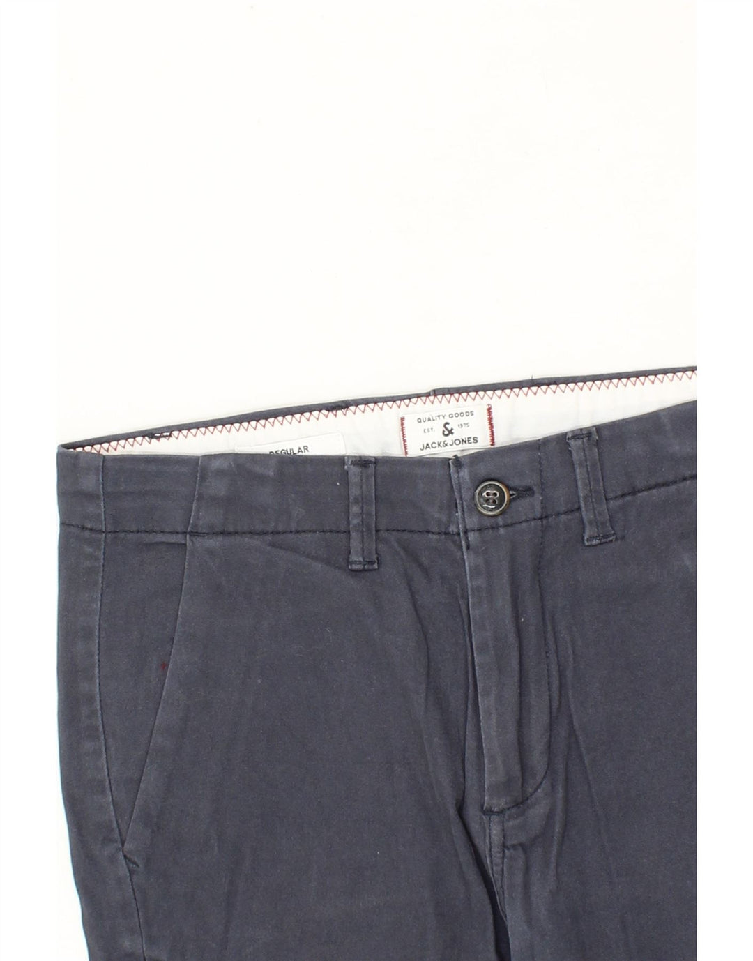 JACK & JONES Mens Regular Chino Shorts W30 Medium Navy Blue Cotton Vintage Jack & Jones and Second-Hand Jack & Jones from Messina Hembry 