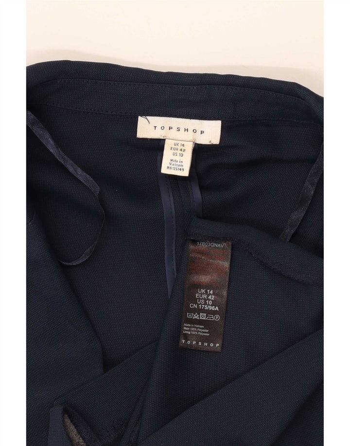 Topshop Chaqueta tipo blazer con 1 botón para mujer UK 44 Grande Poliéster azul marino