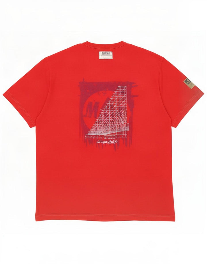 Murphy & Nye Camiseta gráfica para hombre Top grande de algodón rojo