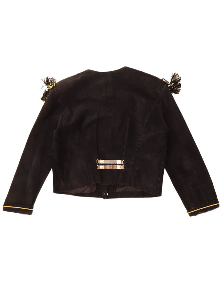 Joy Chaqueta de ante corta para mujer EU 40 Cuero negro mediano