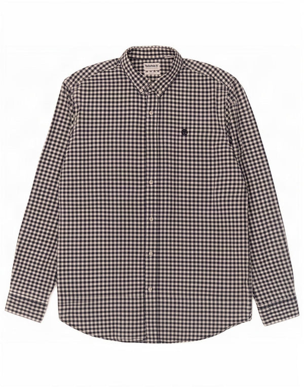 Timberland Camisa de corte regular para hombre XL Algodón a cuadros azul marino