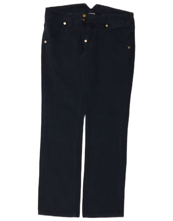 Cycle Pantalones casuales rectos de cintura baja para mujer W26 L28 Algodón azul marino