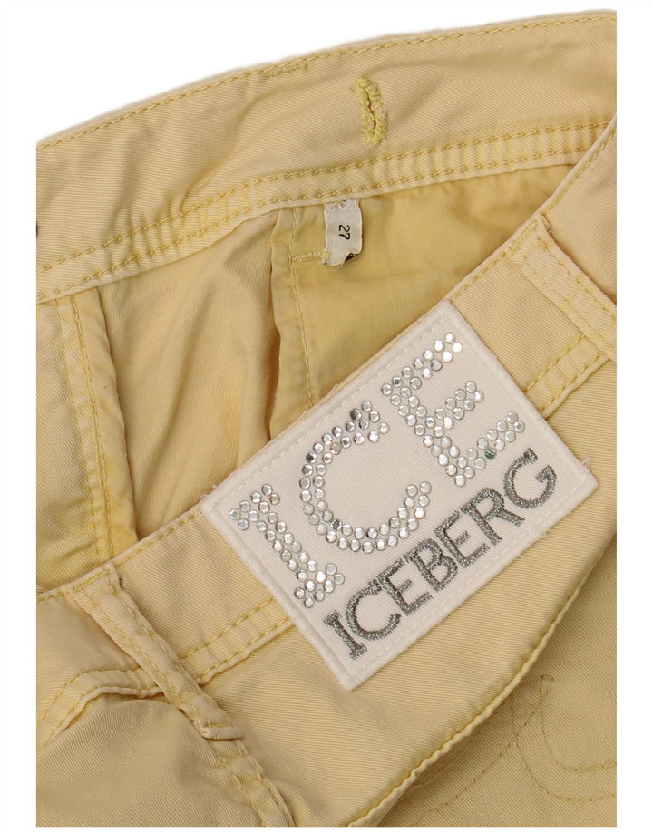 ICEBERG Pantalones cortos ajustados para mujer W27 L25 Amarillo