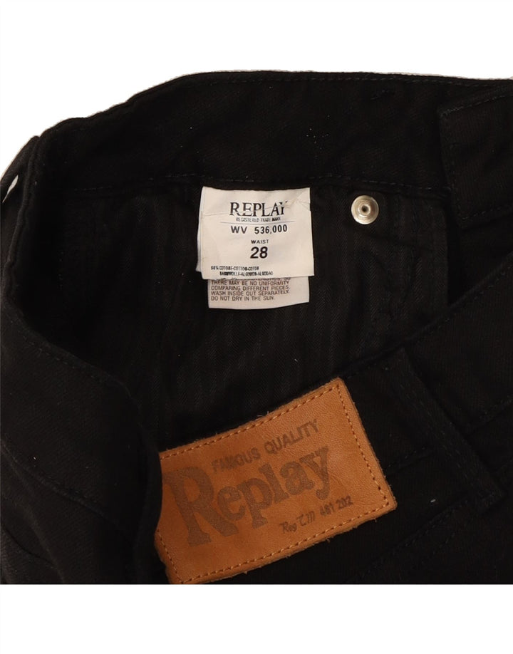 REPLAY Womens Slim Jeans W28 L30 Black Cotton Vintage Replay and Second-Hand Replay from Messina Hembry 