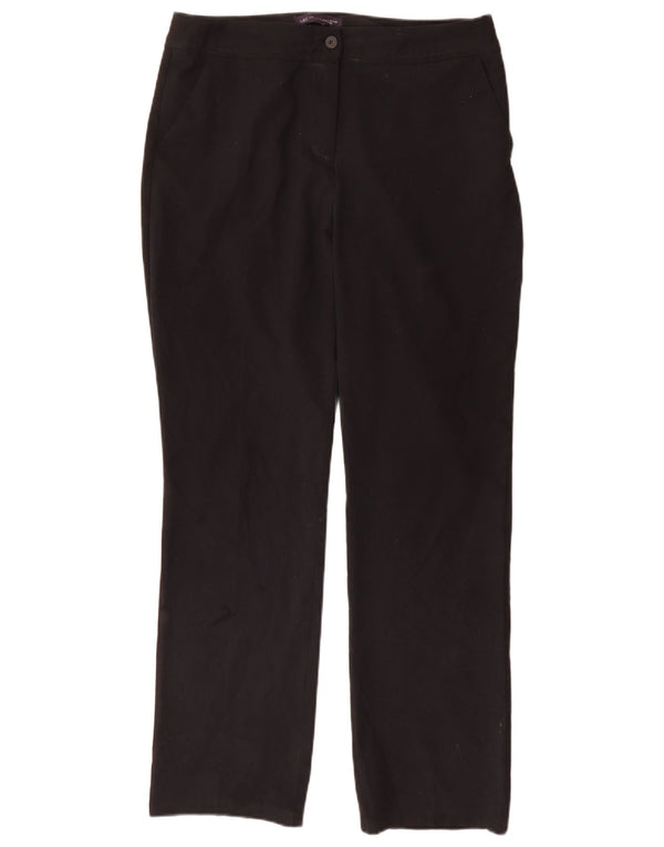 Marks & Spencer Pantalones de traje rectos para mujer UK 12 Medium W32 L31 Negro