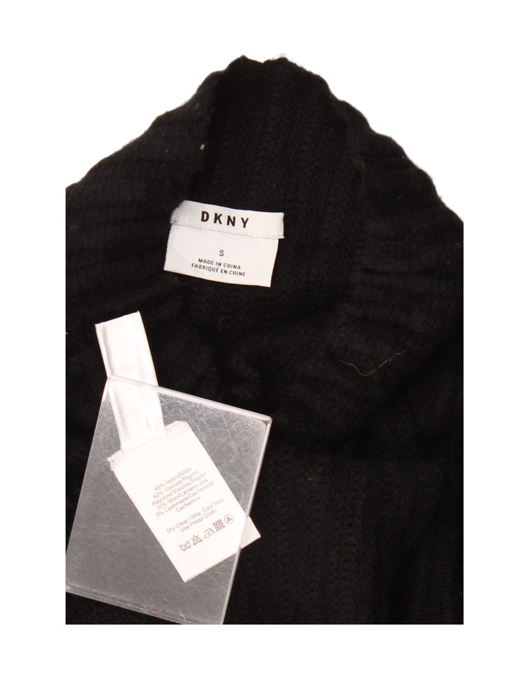 DKNY Suéter extragrande con cuello de tortuga para mujer UK 10 Small Black