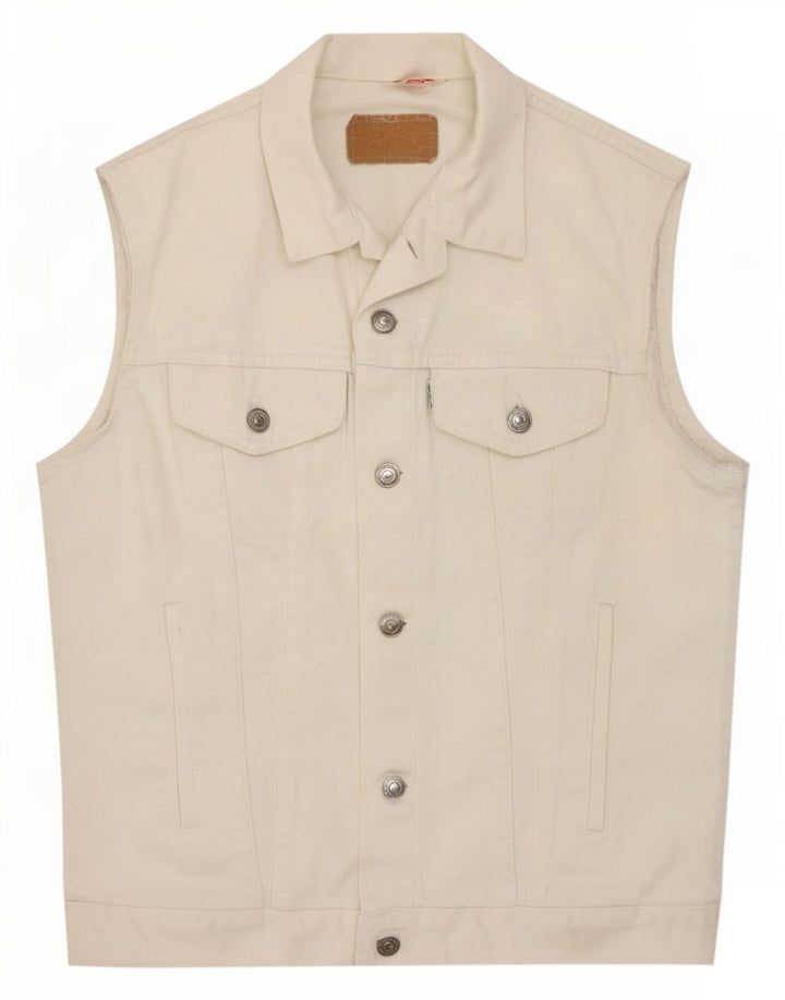 Levi's Chaleco vaquero para mujer UK 44 Medio Blanco