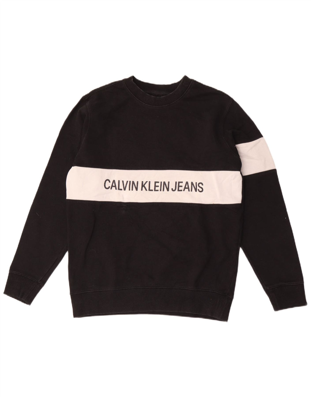 Calvin Klein Jeans Hombre Sudadera Gráfica Jumper Medium Black Colorblock