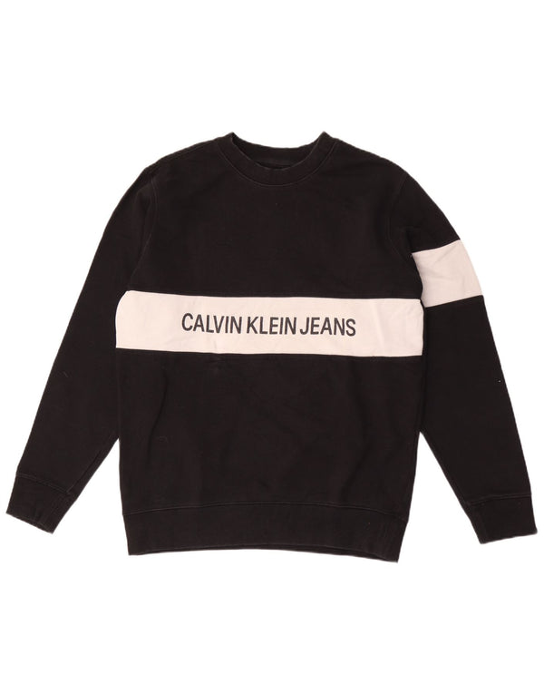 Calvin Klein Jeans Hombre Sudadera Gráfica Jumper Medium Black Colorblock