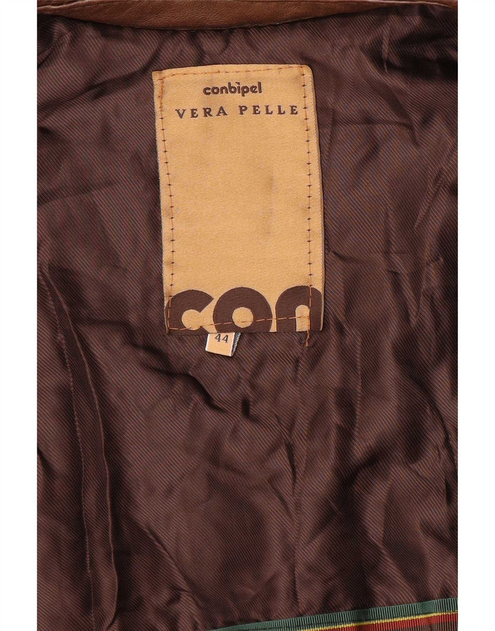 Chaqueta Bomber De Piel Conbipel Mujer IT 44 Marrón Medio