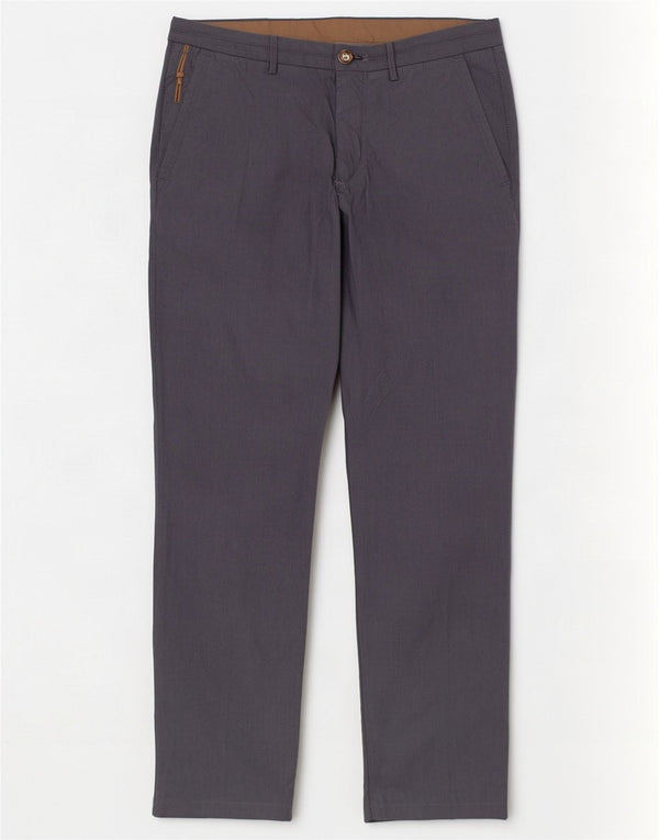 Massimo Dutti Pantalón Chino Recto Hombre EU 40 Medium W31 L30 Gris Algodón