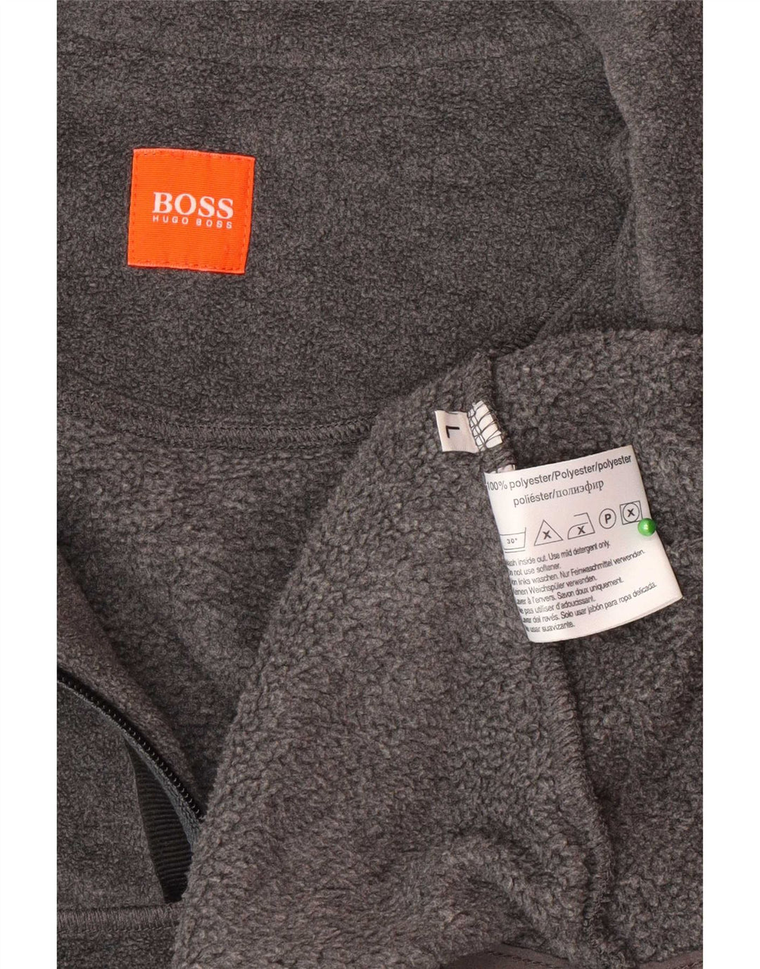 Hugo Boss Jersey de forro polar con cuello y cremallera para hombre Poliéster gris grande
