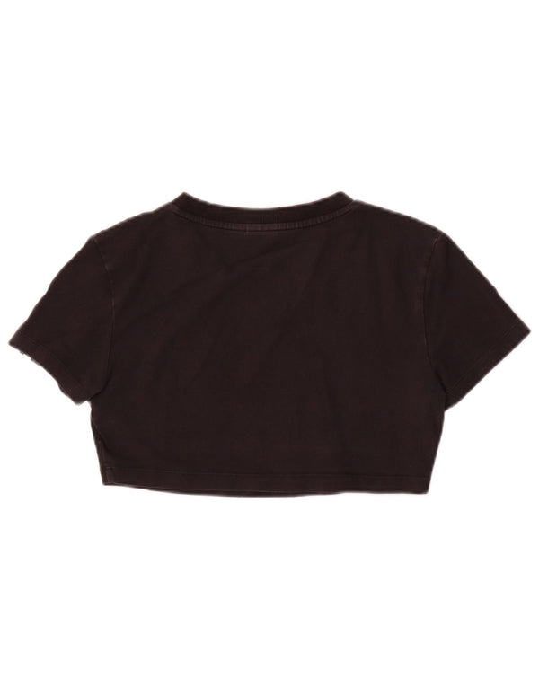 Adidas - Camiseta corta para mujer, talla 8, talla pequeña, algodón negro