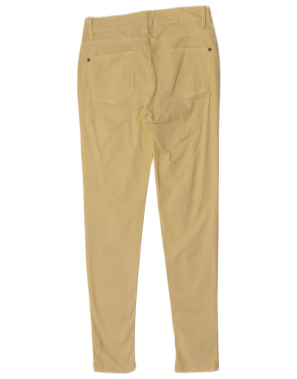 Zara Mujer Pantalones Casuales Pitillo 2XS W24 L28 Algodón Amarillo