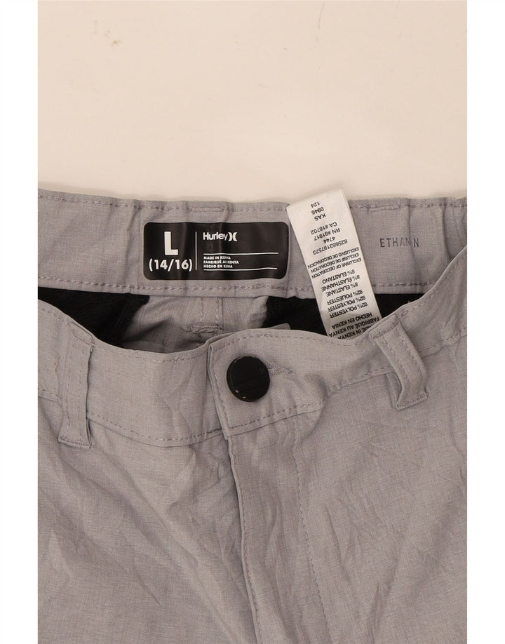 HURLEY Boys Ethan Pant Chino Shorts 12-13 Years W25 Grey Polyester Vintage Hurley and Second-Hand Hurley from Messina Hembry 