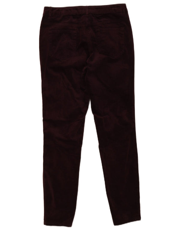 M&Co Pantalones casuales ajustados para mujer UK 12 Medium W28 L29 Algodón burdeos