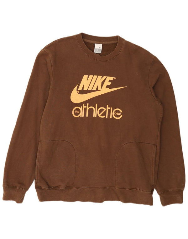 Nike - Sudadera gráfica para hombre, talla 39/41, algodón marrón medio