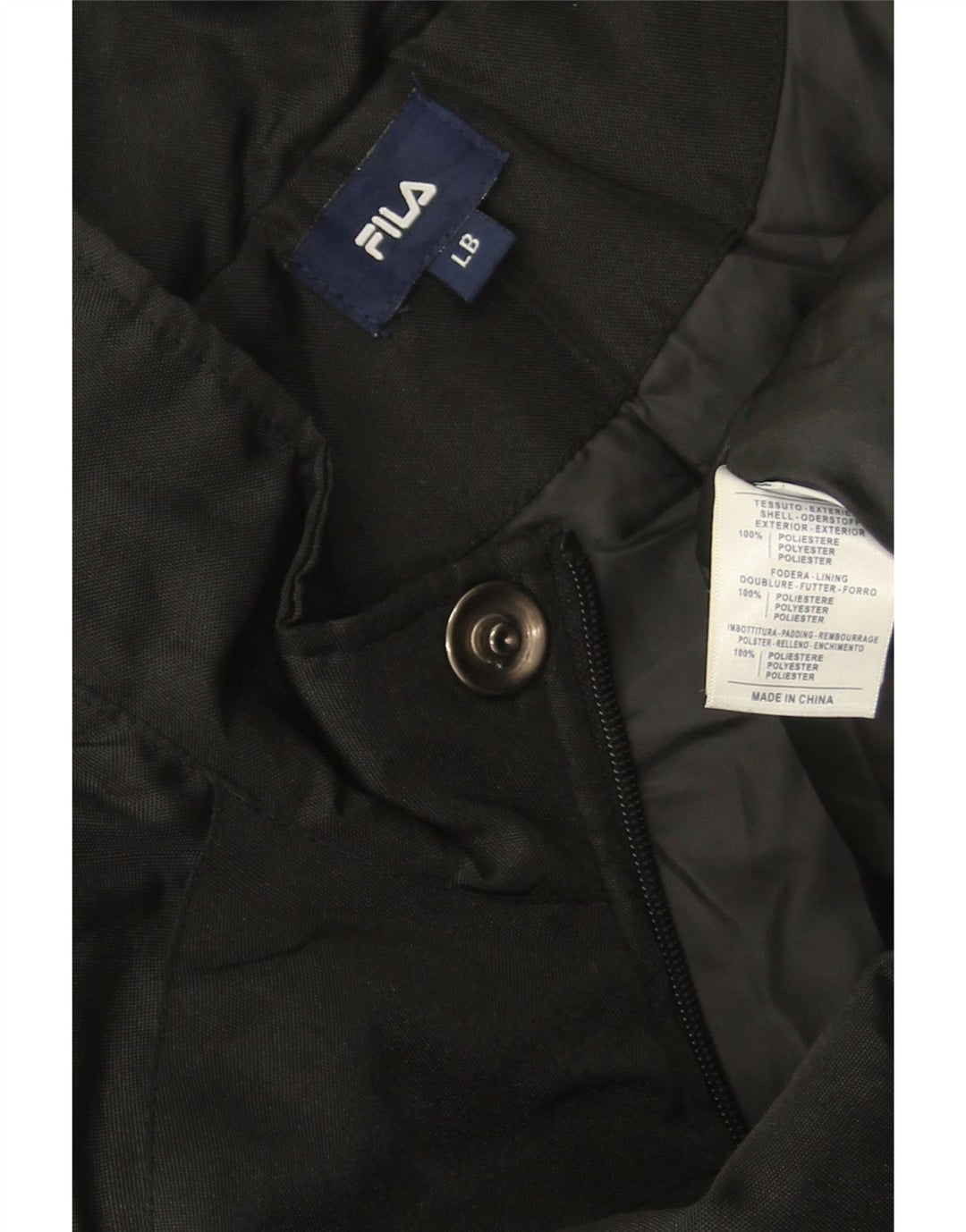 Fila Chaqueta cortavientos para niños 13-14 años Grande Poliéster negro