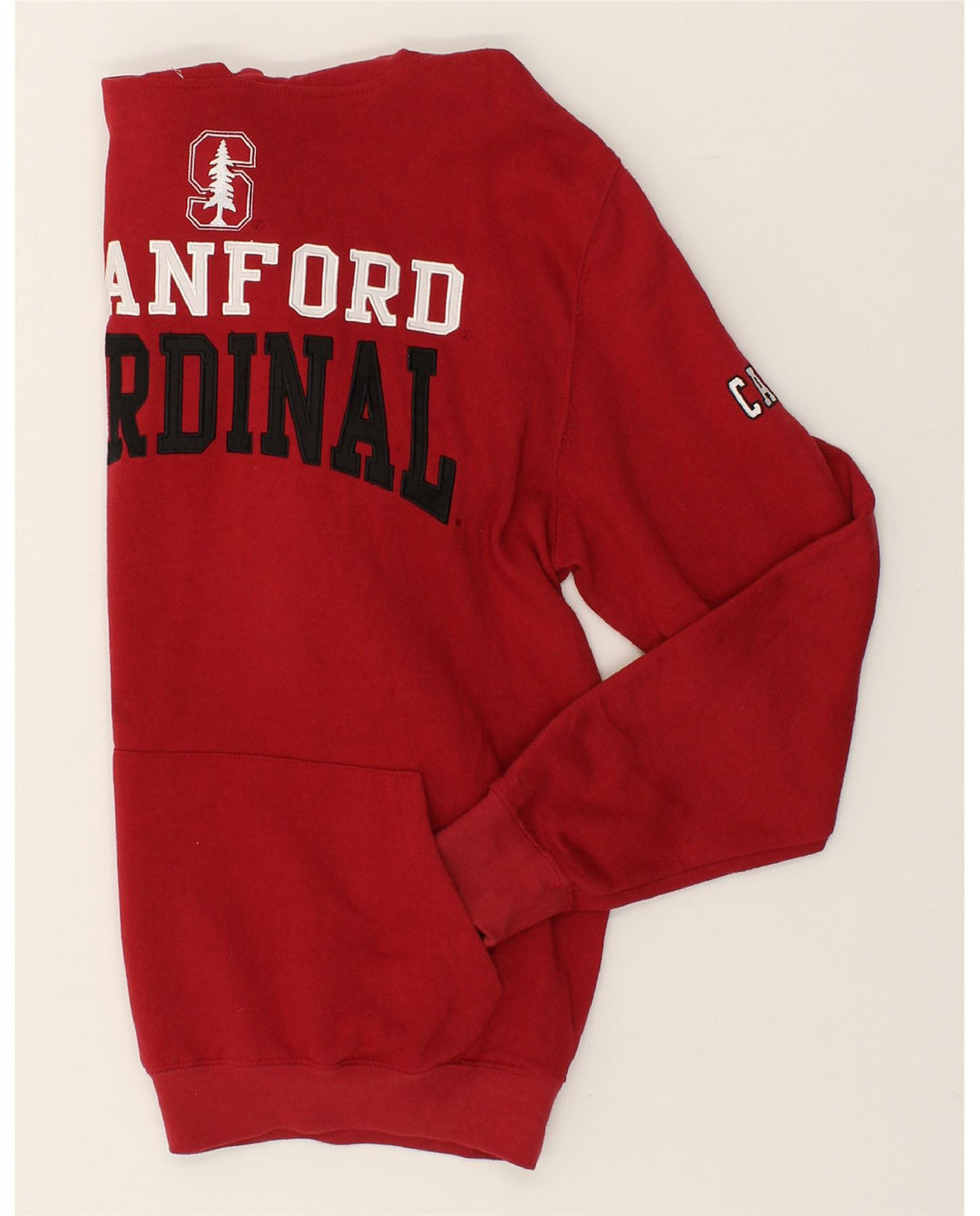 VINTAGE Mens Graphic Hoodie Jumper Large Red Polyester Vintage Vintage and Second-Hand Vintage from Messina Hembry 