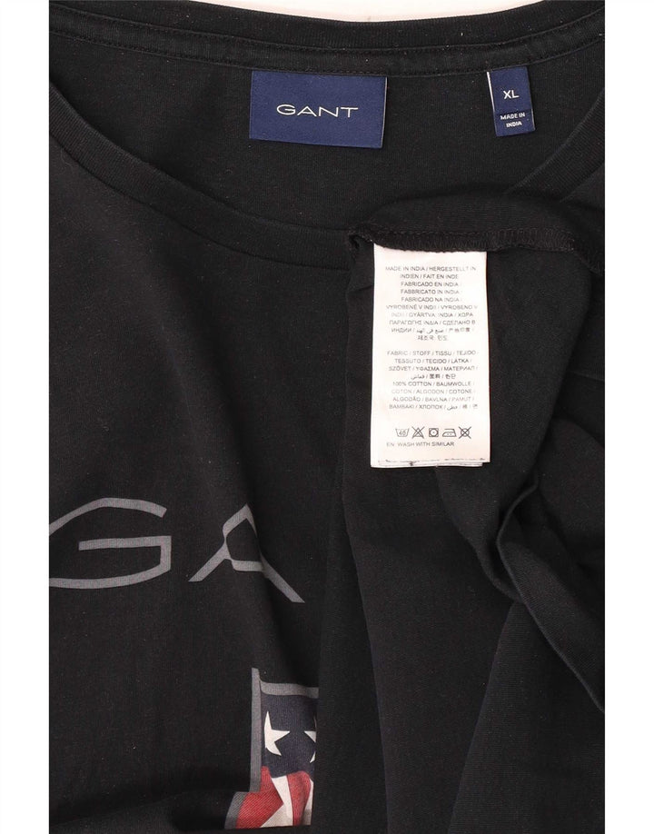 Gant Camiseta gráfica para hombre Top XL Algodón negro