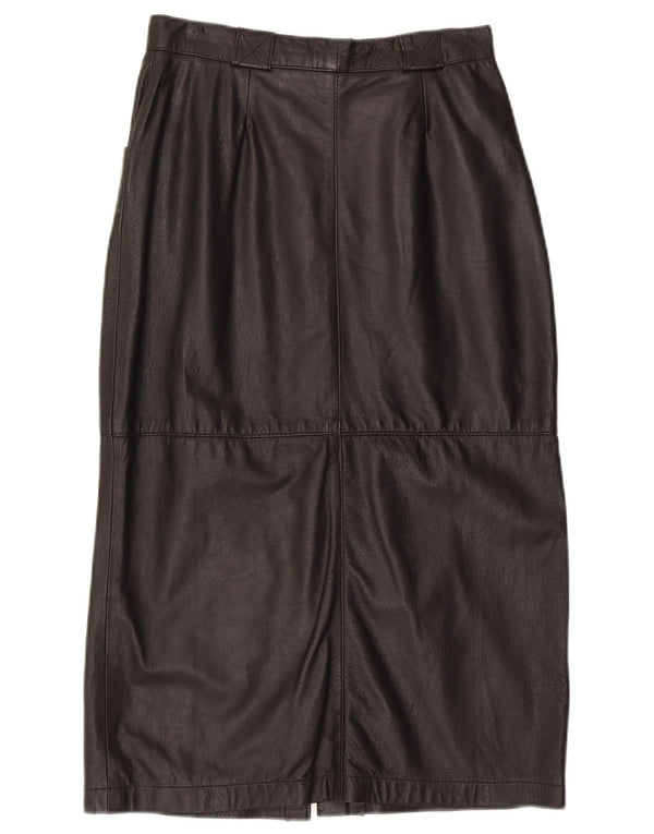 Falda de cuero vintage para mujer W28 Negro medio