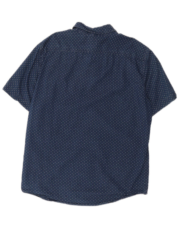 Levi's Camisa estándar de manga corta para hombre de algodón con lunares en azul marino mediano