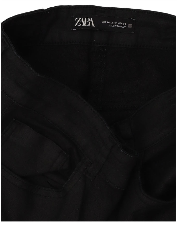Zara Mujer Pantalones Casuales Slim EU 40 Medium W30 L26 Negro