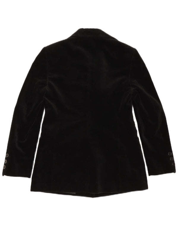 Adele Fado Chaqueta Blazer de Terciopelo con 3 Botones para Mujer UK 40 Medium Black