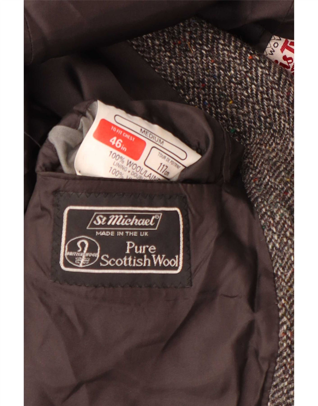 Marks & Spencer Chaqueta St. Michael para hombre UK 46 XL Gris Herringbone