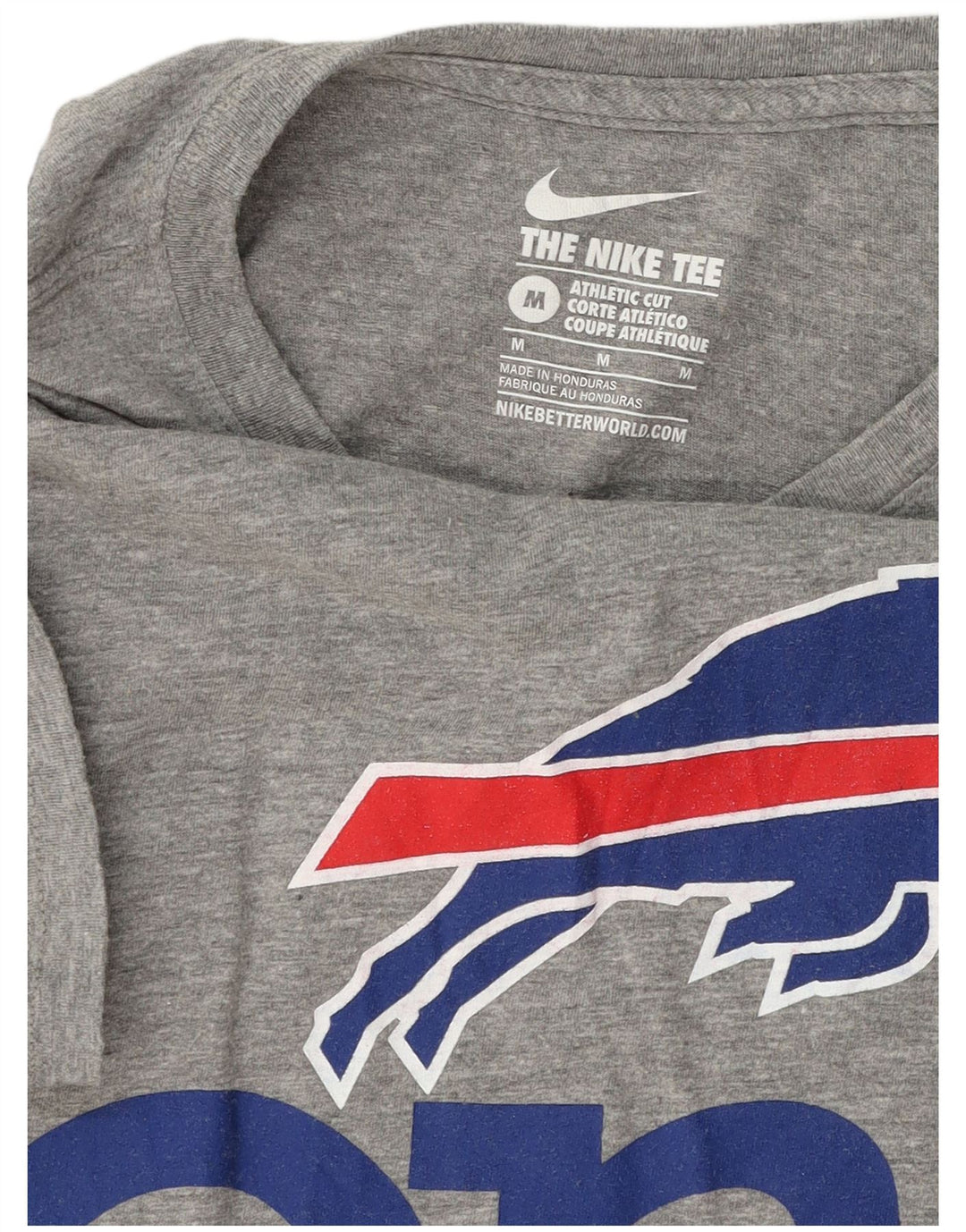 Camiseta Nike Buffalo Bills con gráfico para hombre, parte superior gris medio moteada