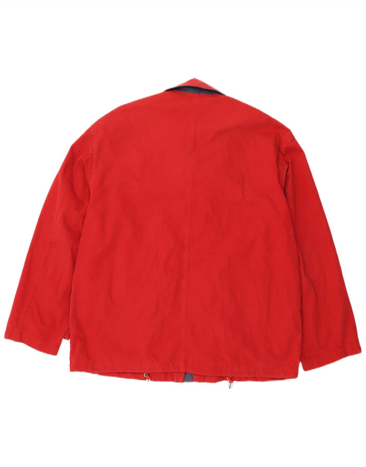 Vintage hombres chaqueta utilitaria Reino Unido 40 algodón rojo grande