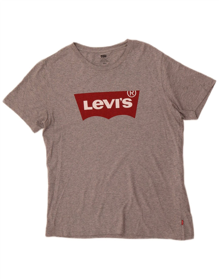 Levi's Camiseta gráfica para hombre Top de algodón moteado en gris medio
