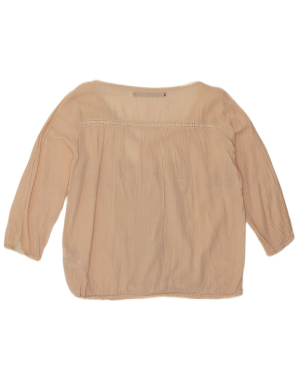 Zara Blusa Camisa Mujer UK 46 Grande Algodón Rosa