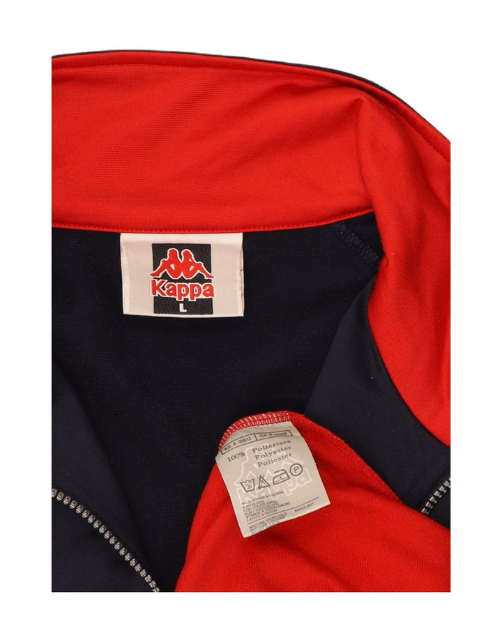 Kappa Mens Graphic Chándal Top Chaqueta Grande Azul Marino Colorblock