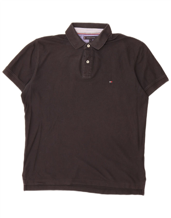 Tommy Hilfiger Polo Regular Fit para Hombre Algodón Negro Grande