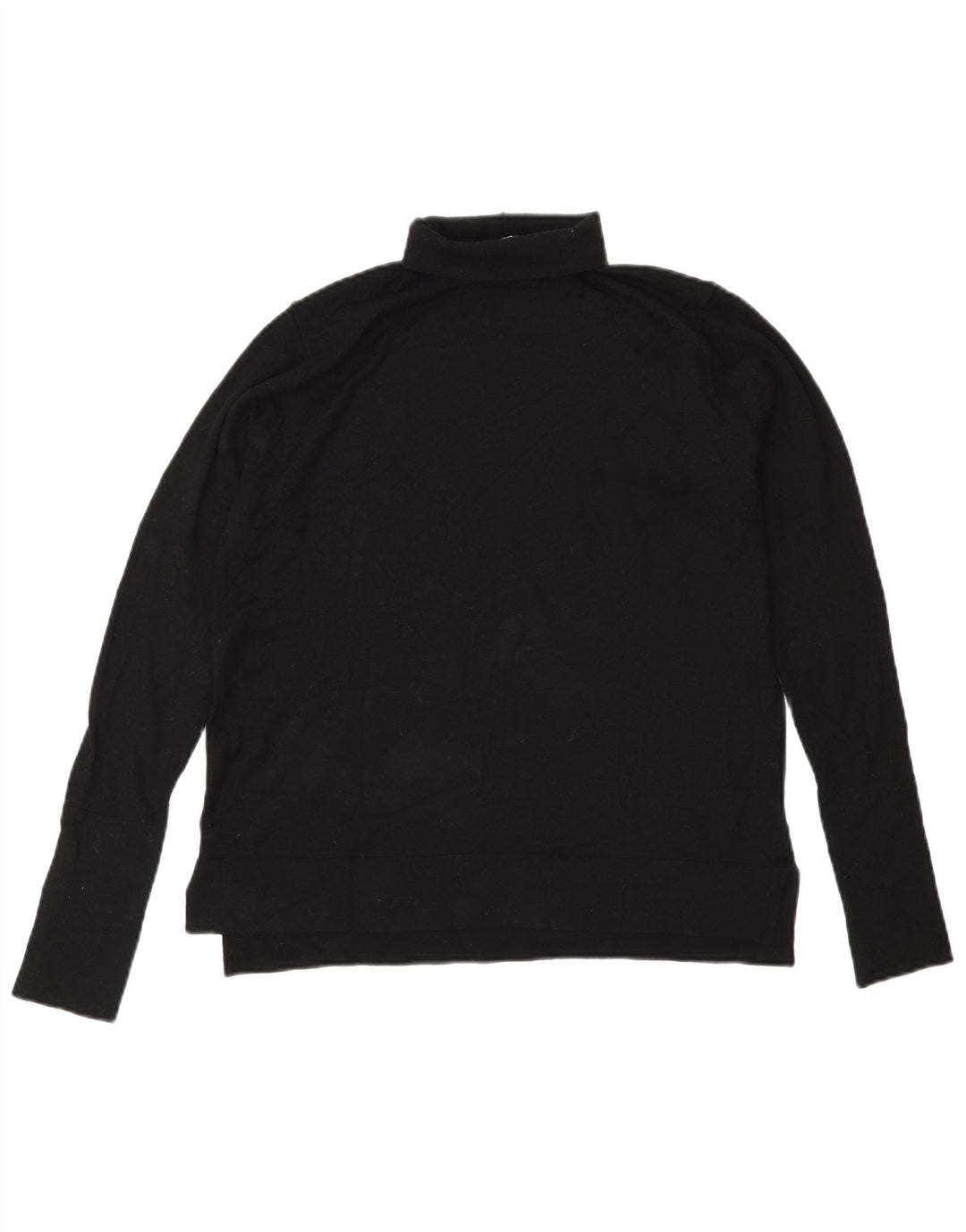 Zara Jersey con cuello vuelto para mujer, talla 44, talla mediana, modal negro