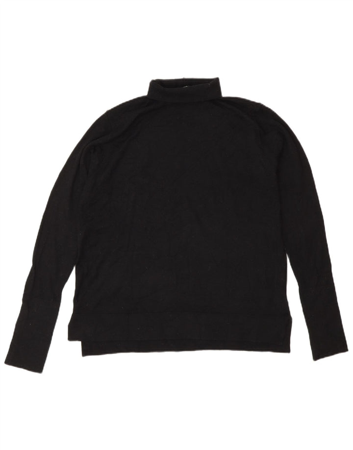 Zara Jersey con cuello vuelto para mujer, talla 44, talla mediana, modal negro