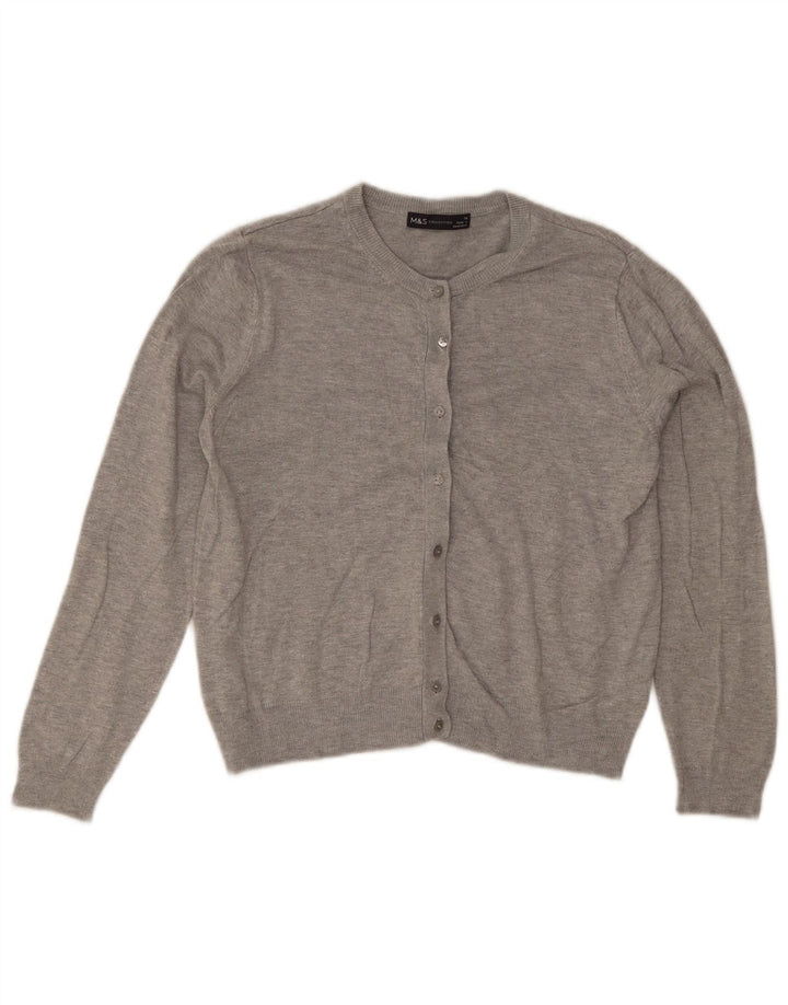 Marks & Spencer Jersey Bolero para Mujer UK 44 Viscosa Gris Medio