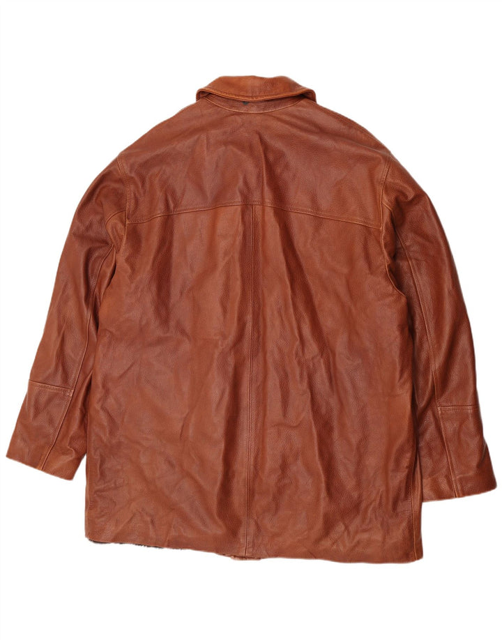 Pirbos Chaqueta de cuero para hombre IT 58 4XL Marrón