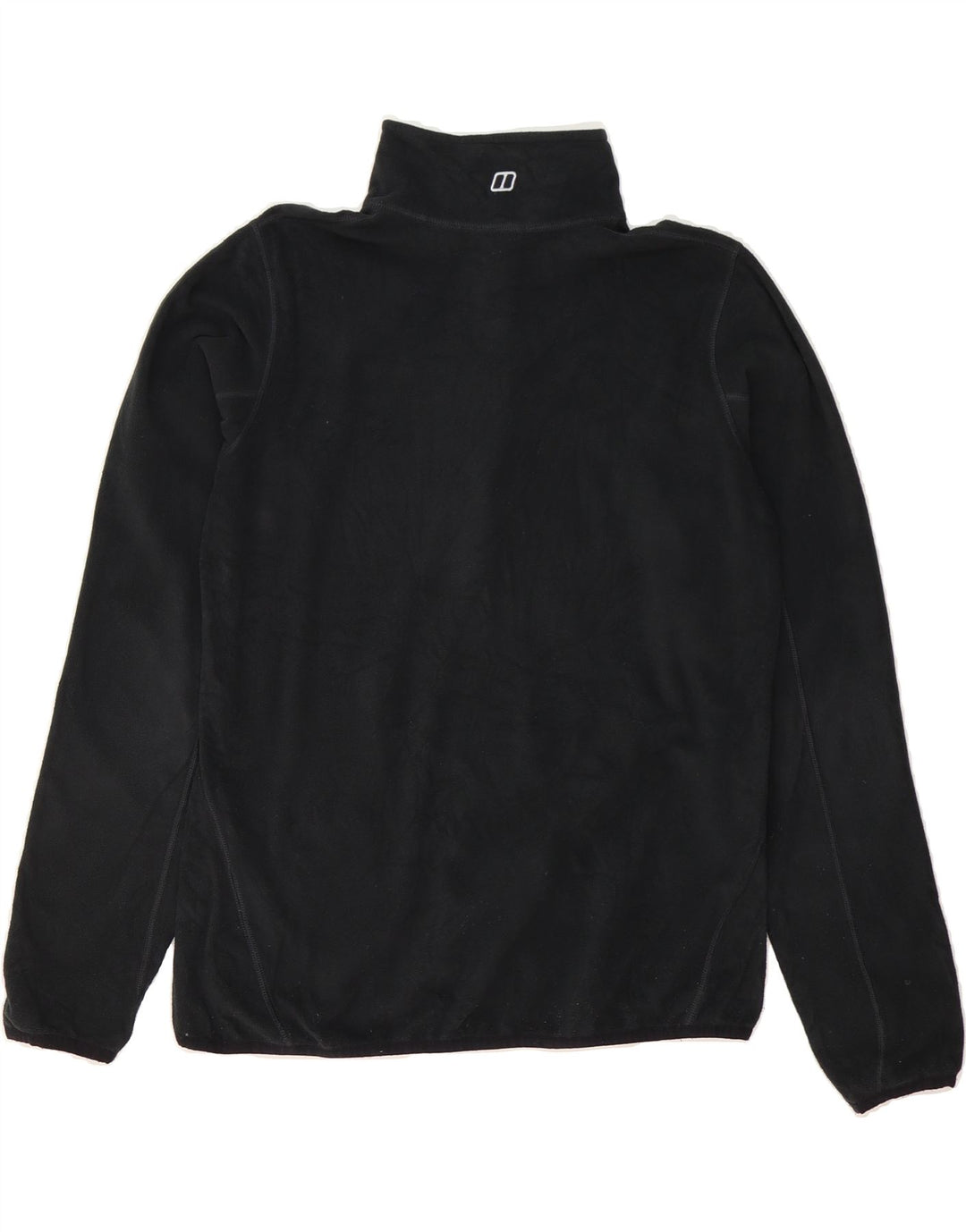 BERGHAUS Womens Zip Neck Fleece Jumper UK 14 Large  Black Polyester Vintage Berghaus and Second-Hand Berghaus from Messina Hembry 